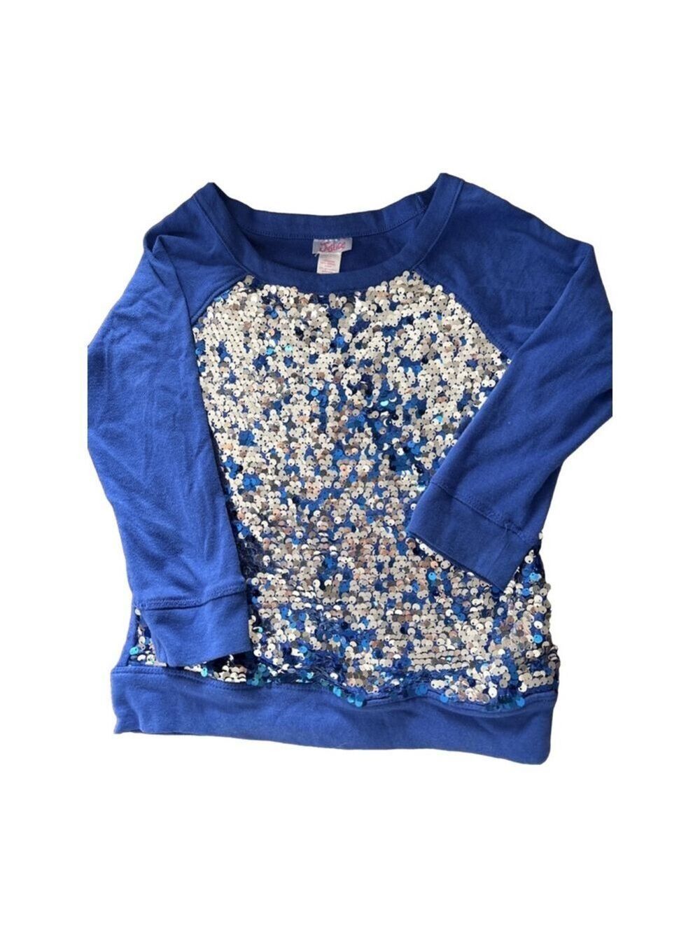 Girls Justice Top, Size 10, Blue, Silver